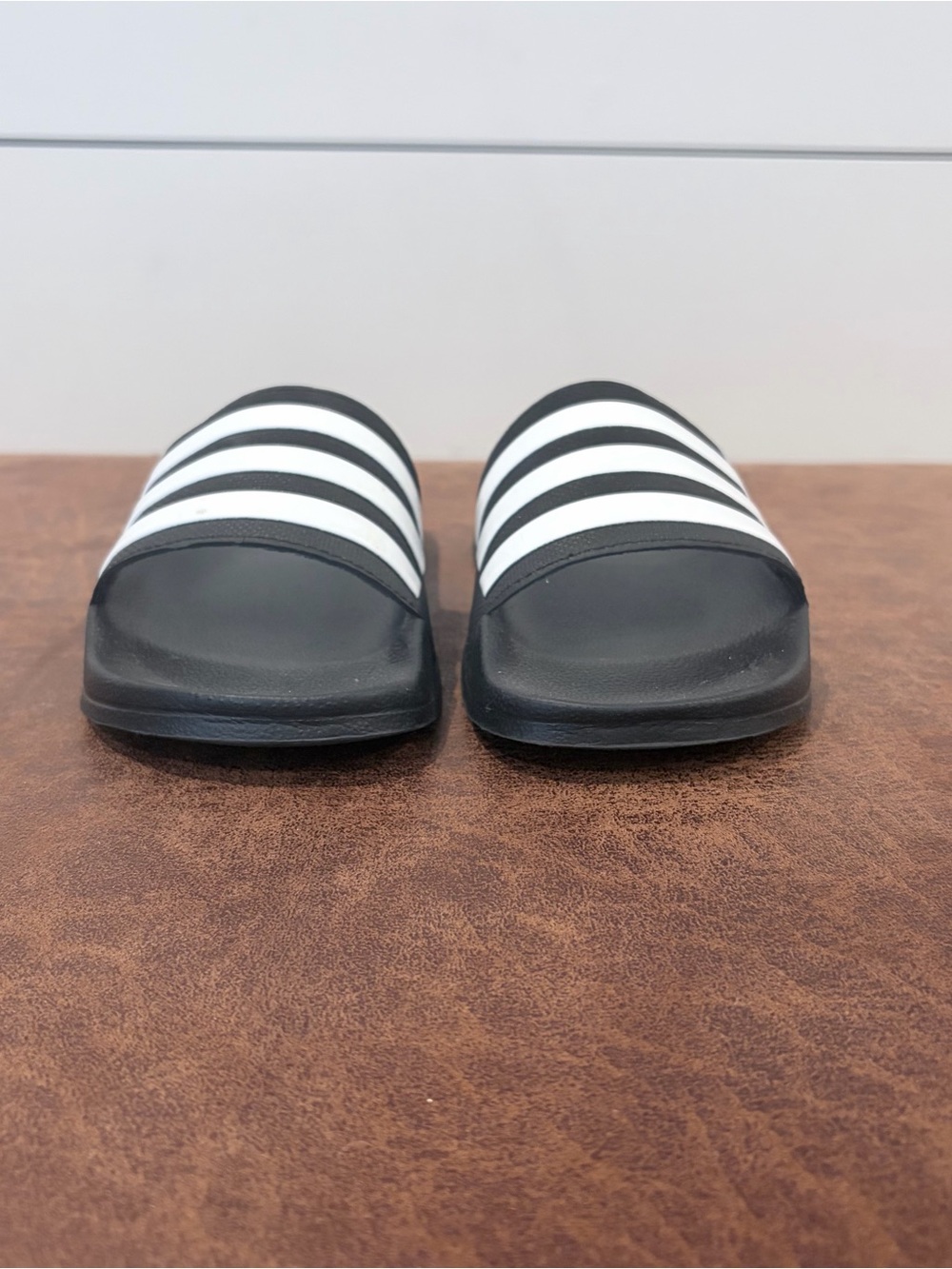 adidas Adilette Slides Black White Sportcore Athleisure Y2K Sporty 4 Kids Youth - Picture 5 of 7